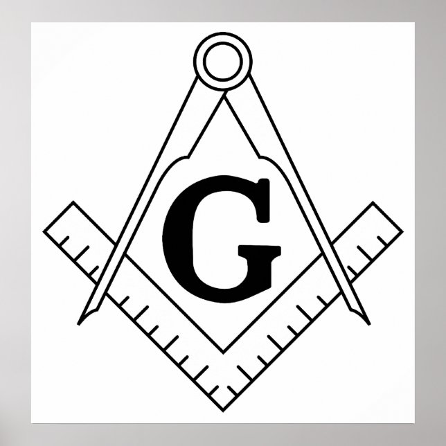 The Square and Compasses Freemasonry Symbol Poster (Front)