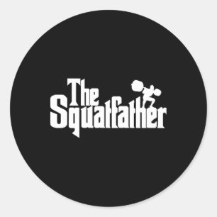 The Squat Father Shirt For Men Gym Lover Squatfath Classic Round Sticker