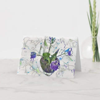 The Squiggly Series: Blue Tulips Thank You Card