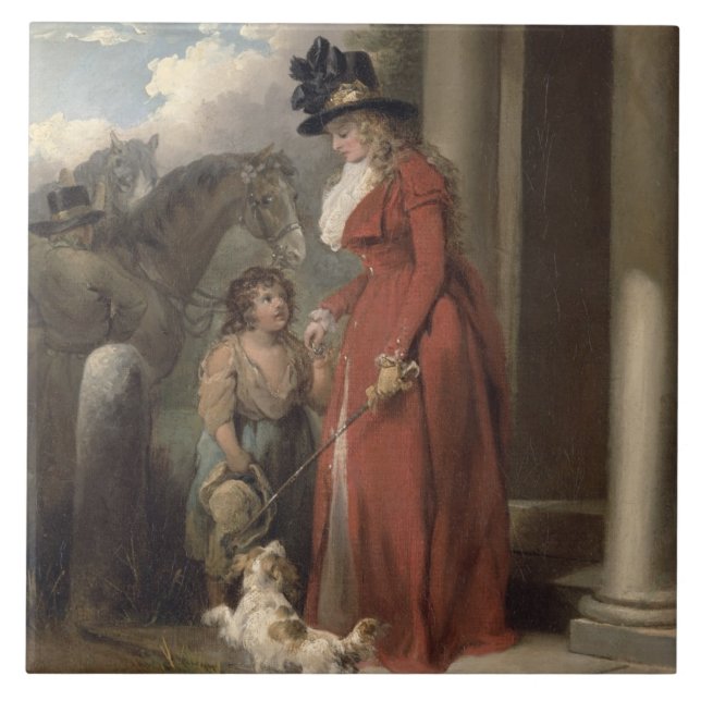The Squire's Door, c.1790 (oil on canvas) Tile (Front)
