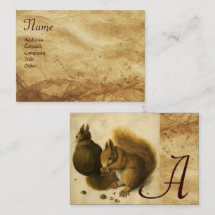THE SQUIRREL WITH NUTS Monogram Business Card