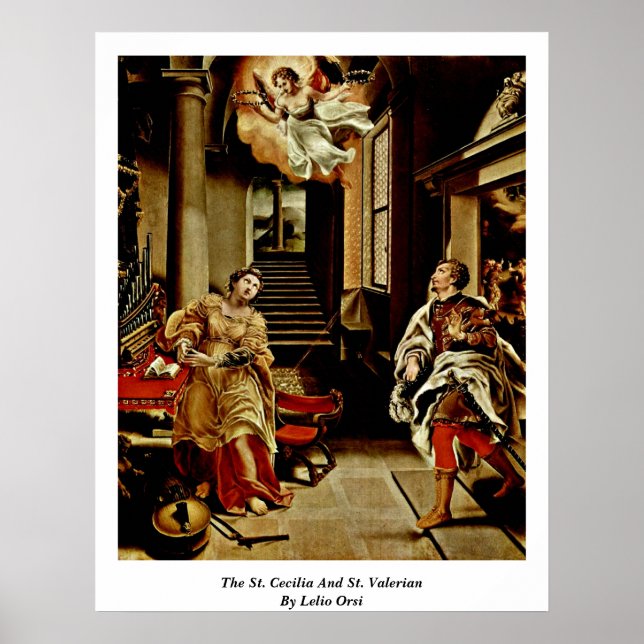 The St. Cecilia And St. Valerian By Lelio Orsi Poster (Front)
