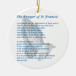 The St Francis Prayer Ceramic Tree Decoration