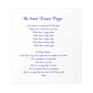 The St Francis Prayer Notepad
