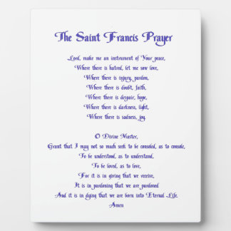 The St Francis Prayer Plaque