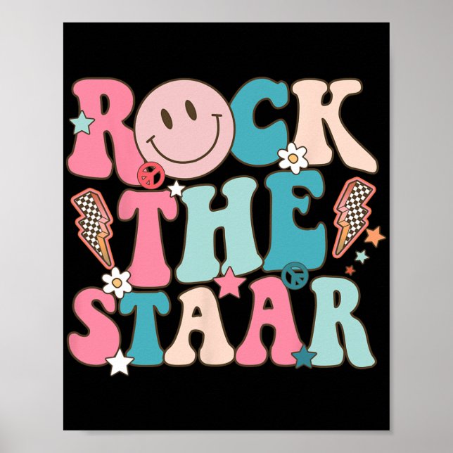 The Staar Test Testing Day Retro Groovy Teacher St Poster (Front)