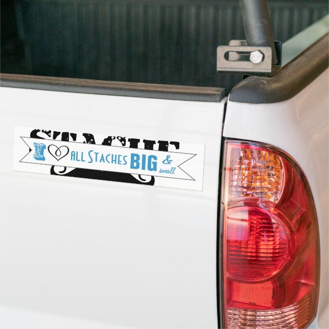 The Stache Moustache Pattern Bumper Sticker (On Truck)