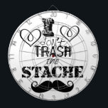 The Stache Moustache Pattern Dartboard<br><div class="desc">Don't Trash the Stache Moustache Retro Hipster</div>