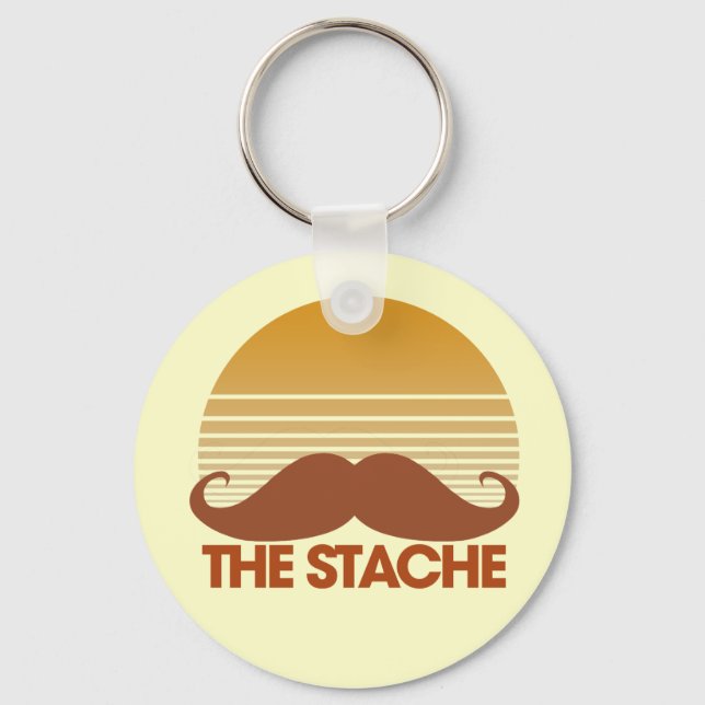 The Stache Retro Design Key Ring (Front)