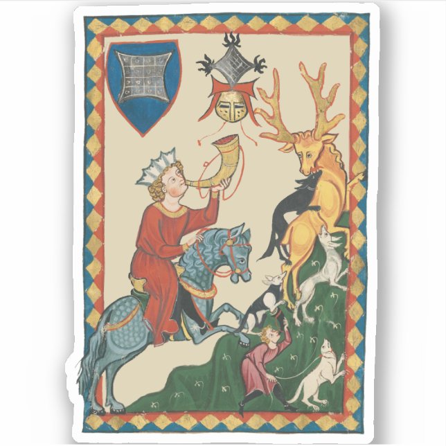 The Stag Hunt, 14th Century Mediaeval Art (Front)