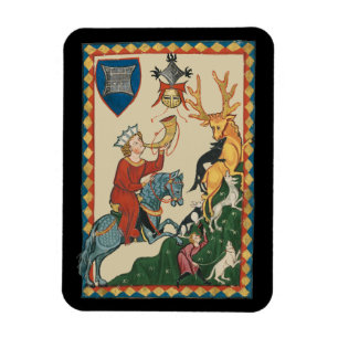The Stag Hunt, 14th Century Mediaeval Art Magnet