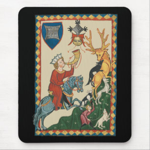 The Stag Hunt, 14th Century Mediaeval Art Mouse Pad