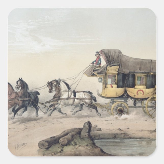 The Stage Coach Square Sticker (Front)