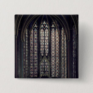 The stained glass window 15 cm square badge