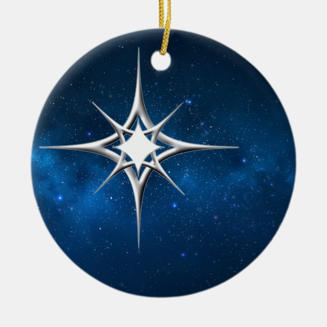 The Star Ceramic Tree Decoration (Front)