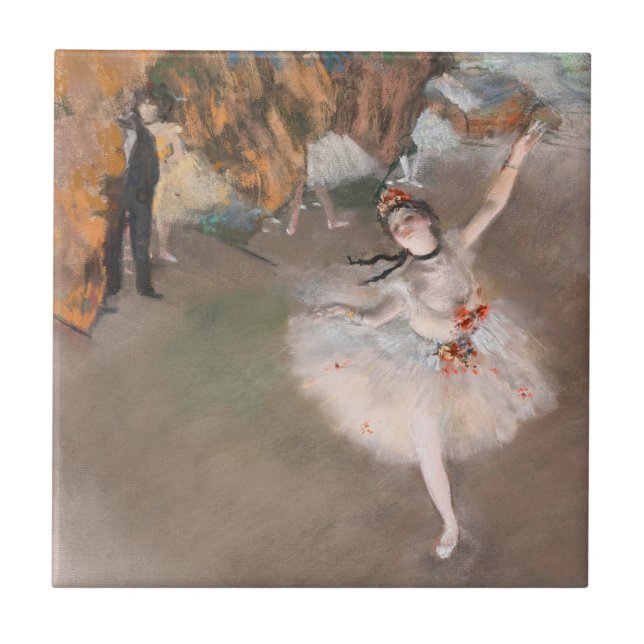 The Star Dancer on Stage Edgar Degas Ballet Tile (Front)