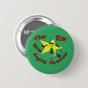 The star shines brightly this Christmas 6 Cm Round Badge