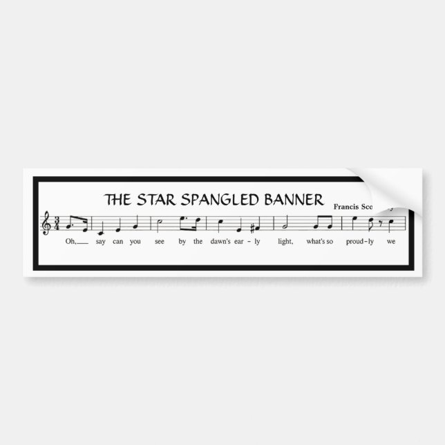 The Star Spangled Banner With Border Bumper Sticker (Front)