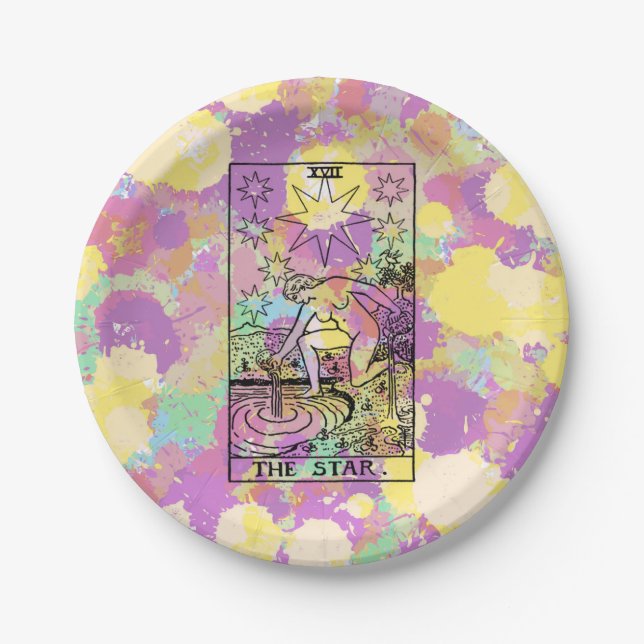 The Star Tarot Card Paper Plate (Front)