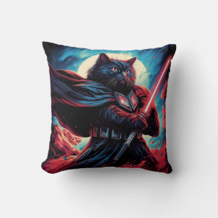 The Stardust Samurai Cosmic Cat Warrior Cushion