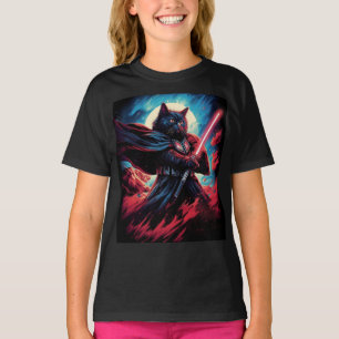 The Stardust Samurai   Cosmic Cat Warrior T-Shirt