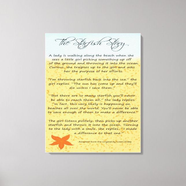 The Starfish Story  Canvas Print (Front)