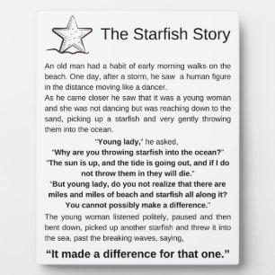 The Starfish Story. Starfish Poem. Plaque