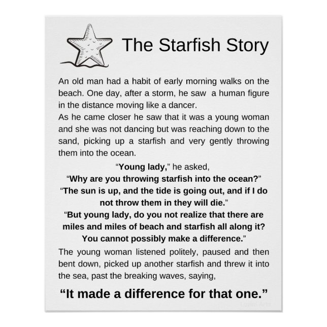 The Starfish Story, Starfish Poem. Poster (Front)