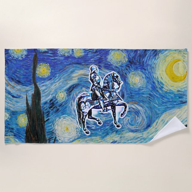 The Starry Knight        Beach Towel (Front)
