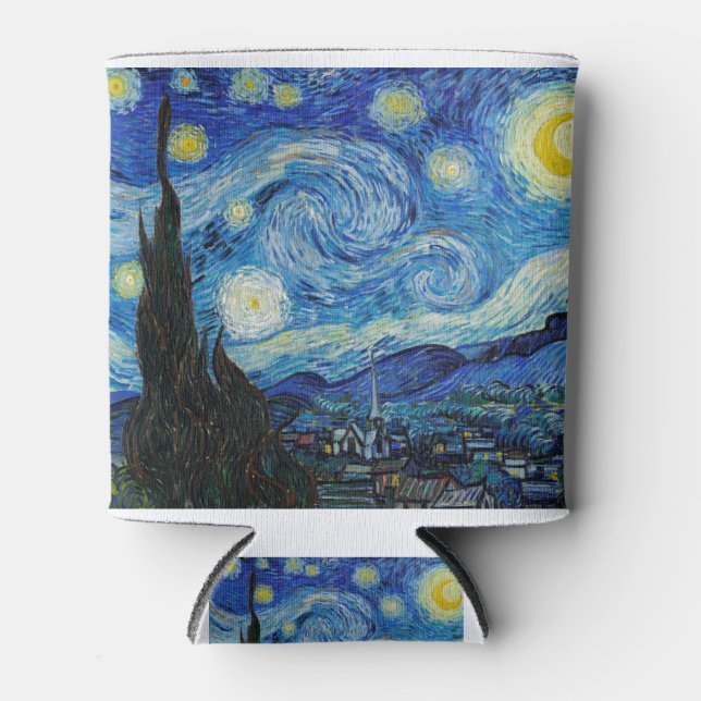 The Starry Night (1889) by Vincent Van Gogh Can Cooler (Front)