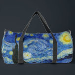The Starry Night, 1889 by Vincent van Gogh Duffle Bag<br><div class="desc">The Starry Night,  1889 by Vincent van Gogh. It depicts the view from the east-facing window of his asylum room at Saint-Rémy-de-Provence,  just before sunrise,  with the addition of an imaginary village.</div>