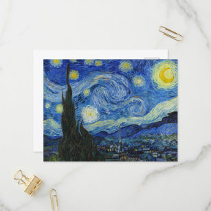 The Starry Night, 1889 by Vincent van Gogh Invitation Postcard