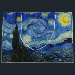 The Starry Night, 1889 by Vincent van Gogh Large Gift Bag<br><div class="desc">The Starry Night,  1889 by Vincent van Gogh. It depicts the view from the east-facing window of his asylum room at Saint-Rémy-de-Provence,  just before sunrise,  with the addition of an imaginary village.</div>