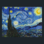 The Starry Night, 1889 by Vincent van Gogh Photo Print<br><div class="desc">The Starry Night,  1889 by Vincent van Gogh. It depicts the view from the east-facing window of his asylum room at Saint-Rémy-de-Provence,  just before sunrise,  with the addition of an imaginary village.</div>