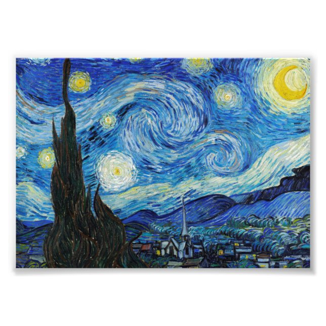 The Starry Night (1889) by Vincent Van Gogh Photo Print (Front)