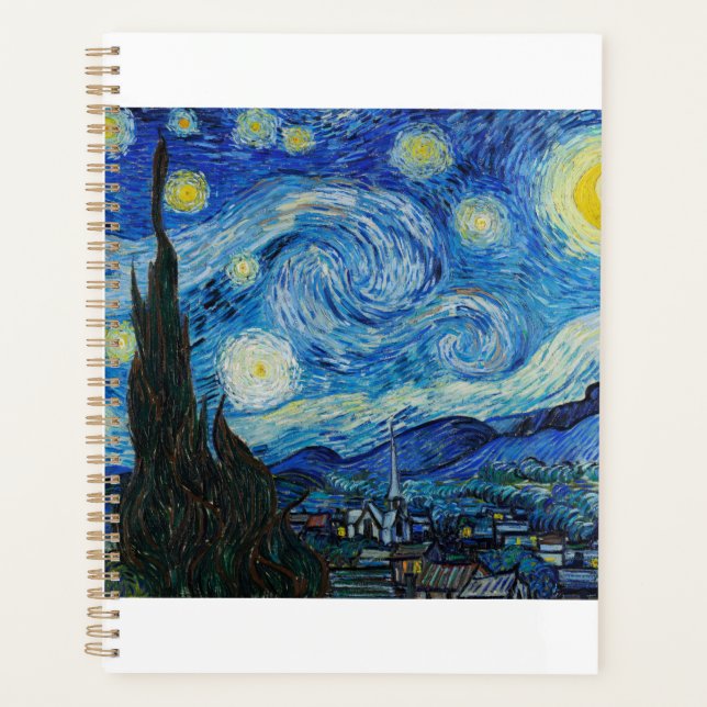 The Starry Night 1889 by Vincent van Gogh Planner (Front)