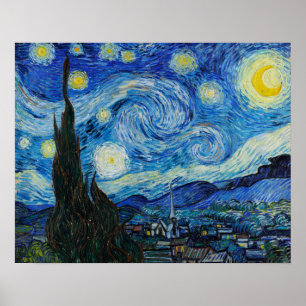 The Starry Night 1889 by Vincent van Gogh Poster