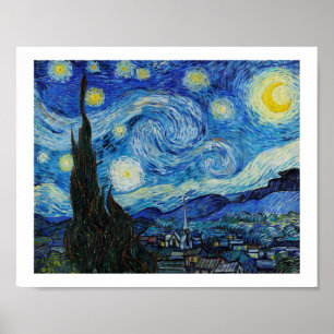 "THE STARRY NIGHT" 1889 BY VINCENT VAN GOGH POSTER