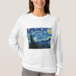 The Starry Night 1889 by Vincent van Gogh T-Shirt<br><div class="desc">Vincent Willem van Gogh (Dutch: [ˈvɪnsɛnt ˈʋɪləɱ vɑŋ ˈɣɔx] (listen);[note 1] 30 March 1853 – 29 July 1890) was a Dutch Post-Impressionist painter who posthumously became one of the most famous and influential figures in the history of Western art. In a decade, he created about 2, 100 artworks, including around...</div>