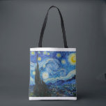The Starry Night 1889 by Vincent van Gogh Tote Bag<br><div class="desc">Vincent Willem van Gogh (Dutch: [ˈvɪnsɛnt ˈʋɪləɱ vɑŋ ˈɣɔx] (listen);[note 1] 30 March 1853 – 29 July 1890) was a Dutch Post-Impressionist painter who posthumously became one of the most famous and influential figures in the history of Western art. In a decade, he created about 2, 100 artworks, including around...</div>
