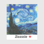 The Starry Night (1889) Vincent Van Gogh art Vinyl<br><div class="desc">These lovely vinyl stickers showcase The Starry Night (1889), one of Vincent Van Gogh's most famous Impressionist paintings. The Starry Night is an oil painting on canvas that was produced by Dutch Post-Impressionist painter Vincent van Gogh. In addition to depicting the early morning view from his asylum room's east-facing window...</div>