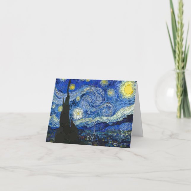 The Starry Night by After Vincent van Gogh Thank You Card (Front)