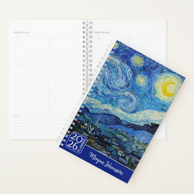The Starry Night by Van Gogh | Custom Text  Planner (Display)