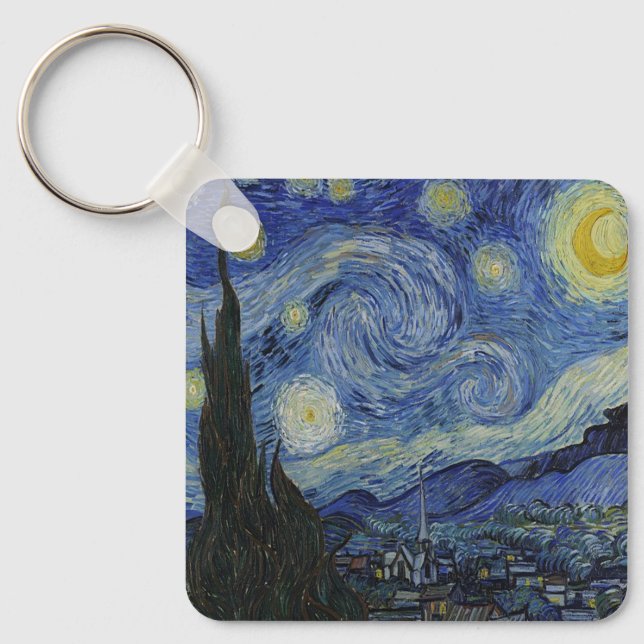 The Starry Night by Van Gogh  Key Ring (Front)