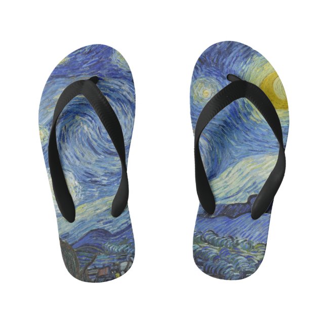 The Starry Night by Van Gogh Kid's Jandals (Footbed)