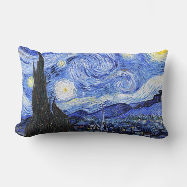 The Starry Night by Van Gogh Lumbar Cushion (Front)
