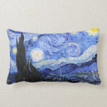 The Starry Night by Van Gogh Lumbar Cushion<br><div class="desc">An oil painting by the Dutch master Vincent Van Gogh(1853-1890) Probably his most famous painting, Van Gogh painted 'The Starry Night' in 1889 from memory while in an asylum in France where he checked himself in for depression.The scene depicts the view from his bedroom window. In the painting there is...</div>