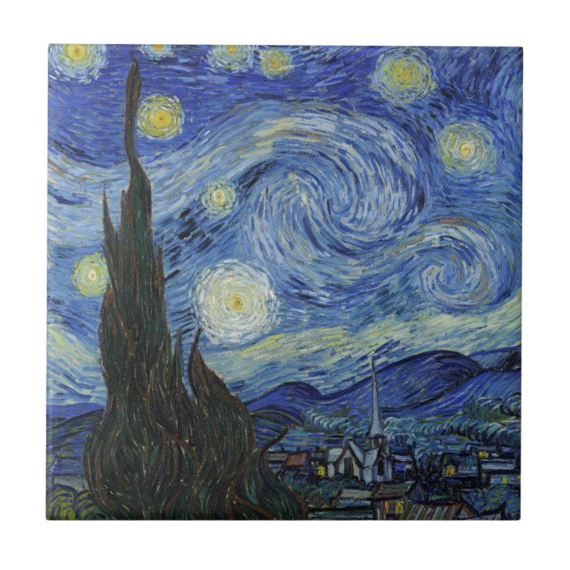 The Starry Night by Van Gogh Tile (Front)