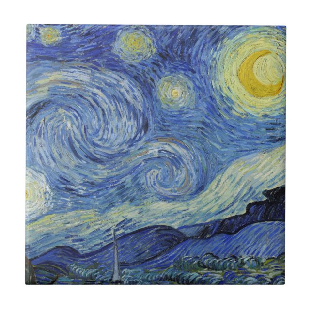 The Starry Night by Van Gogh Tile (Front)