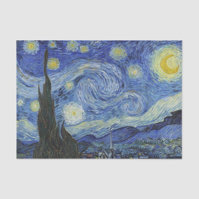 The Starry Night by Van Gogh  Tissue Paper (Front)